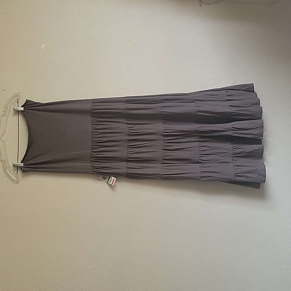 NWT I-N-C INTERNACIONAL CONCEPT  straples maxi dress size large color gray knigh - Picture 4 of 12